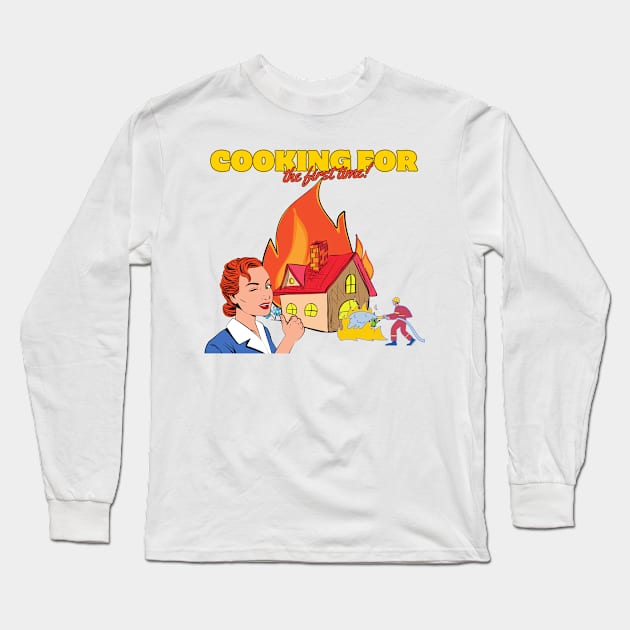 cooking for the first time Long Sleeve T-Shirt by riverabryan129